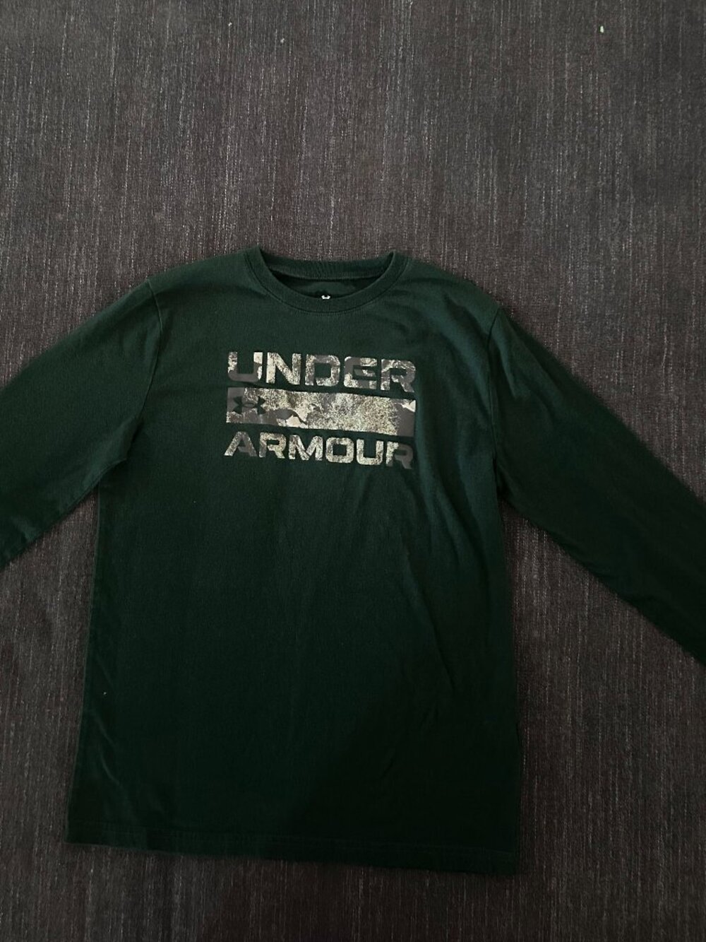 Under Armour Dark Green Camo Box Logo Long Sleeve Shirt